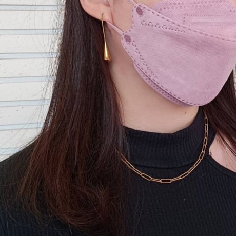Thin twist chain necklace gold 316L