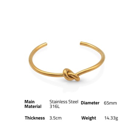 Knot bracelet gold 316L