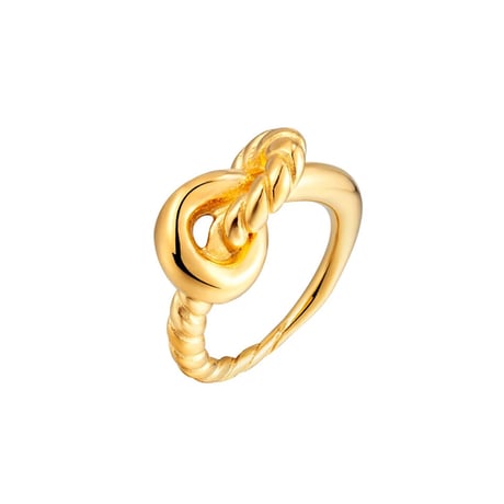 Knot half rope ring gold 316L