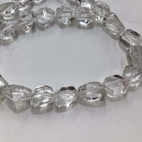 Natural clear quartz chain necklace silver 304L