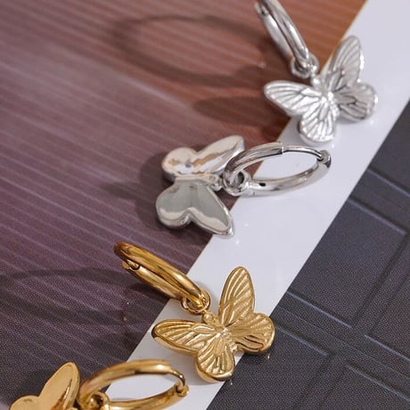 Putit butterfly hoop piearce silver 316L