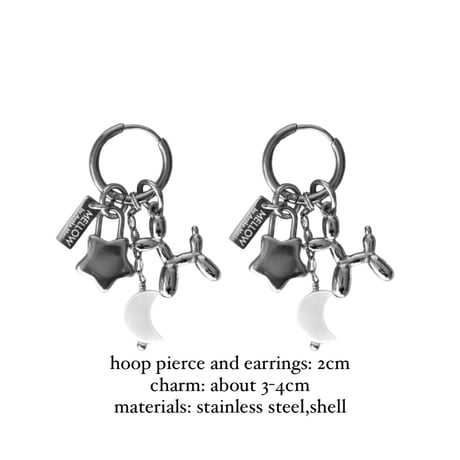 Stella hoop pierce silver 304L