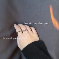Bow tie ring silver 316L