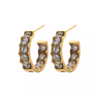 Putit c-shaped zircon piearce gold  316L