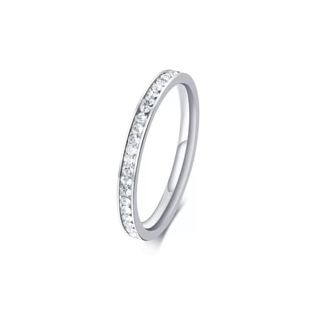 Eternity  zirconia ring silver 316L