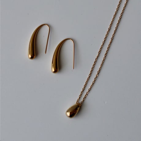 Rain drop necklace gold 316L