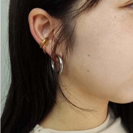 Chain charm earcuff gold 316L