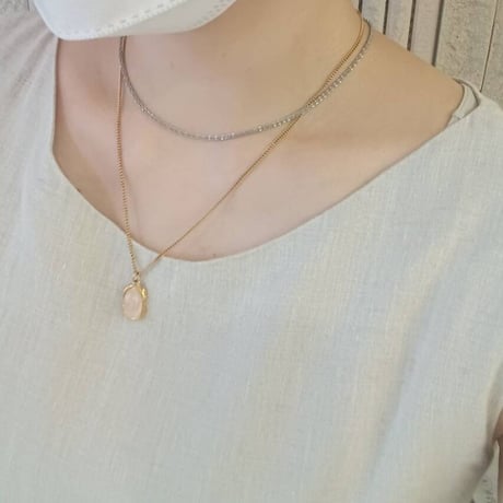 Glitter necklace silver 316L