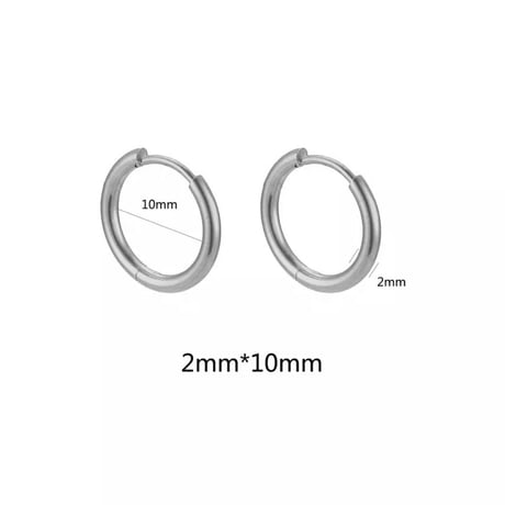 Glass putit heart hoop pierce clear×silver 316L