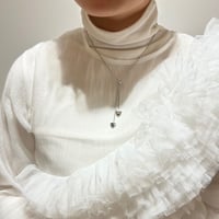 Y-shaped heart necklace silver 316L