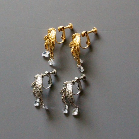 Teardrop ribbon earrings gold 316L