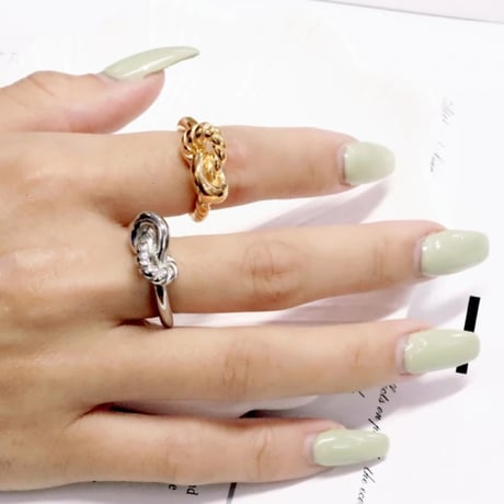 Knot half rope ring gold 316L