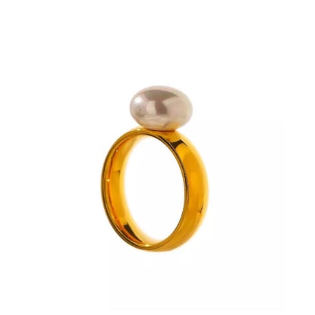 Fresh pearl ring gold 316L