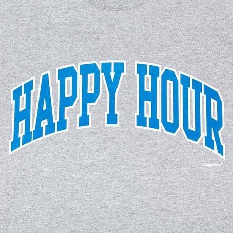 HAPPY HOUR COLLEGE LOGO LS SHIRT Gray by Tacomafuji Records