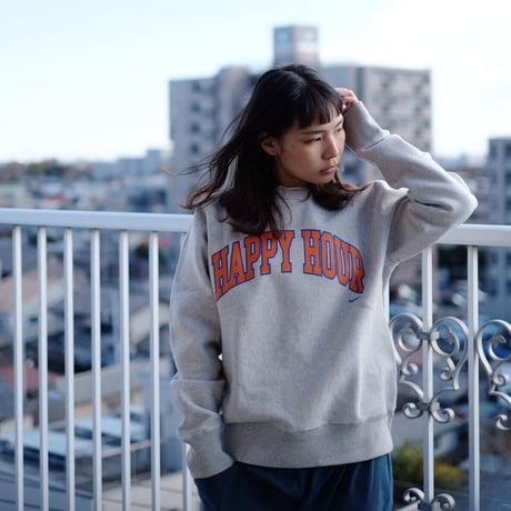 HAPPY HOUR COLLEGE LOGO SWEAT SHIRT by Tacomafuji Records