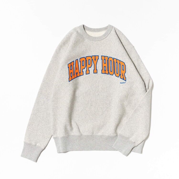 TACOMA FUJI RECORDS HAPPY HOUR トレーナー L HAPPY HOUR COLLEGE LOGO SWEAT SHIRT by Tacomafu