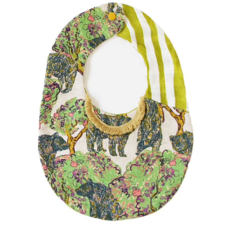 ギフトセット】お食事エプロン(みかん)&スタイ(おさんぽくまさん