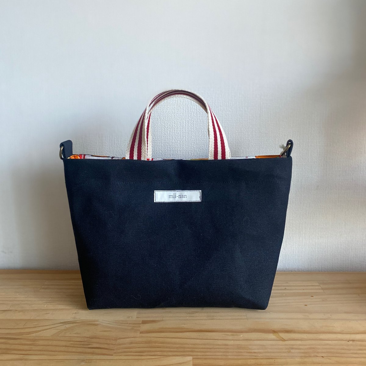 8号帆布トートバッグ(MT)ブラック/スイトピー　momo-mamaさま専用 帆布8号2wayバッグS | mii-nan