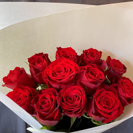 赤バラの花束12本【プロポーズに最適♪♪】
