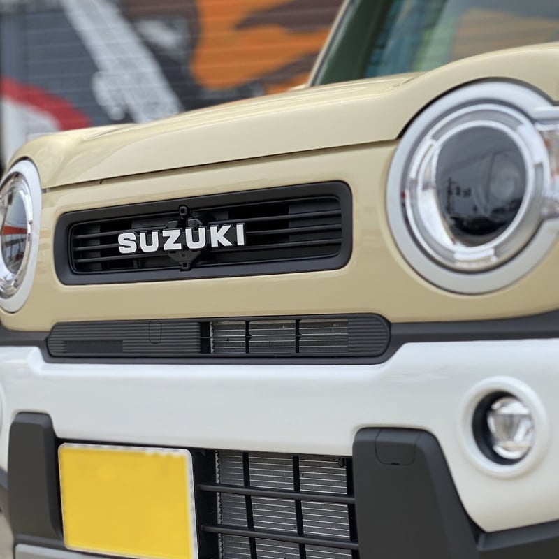 スズキハスラーフロントグリル改 凹部分スムージング+Bigエンブレム+ライトリム スズキハスラー純正フロントグリル改凹部分スムージング+Big