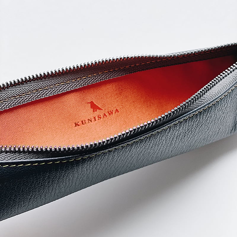 FIND PEN CASE GOAT SHRINK LEATHER CUSTOM GREY |