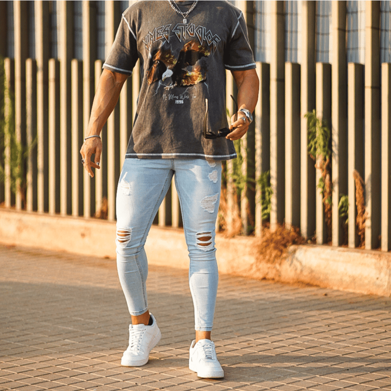 人気】-SAINT- ダメージ・ストレッチデニム | BlackList