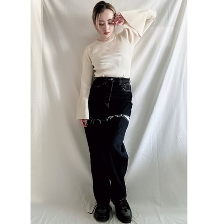 rib flare sleeve tops