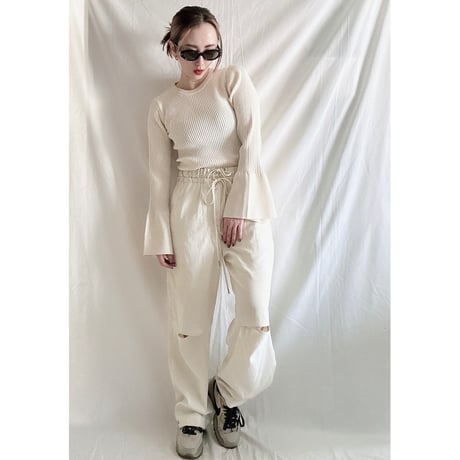 rib flare sleeve tops