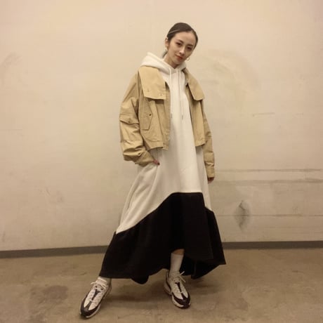 【i∀ri 】Bicolor flare dress