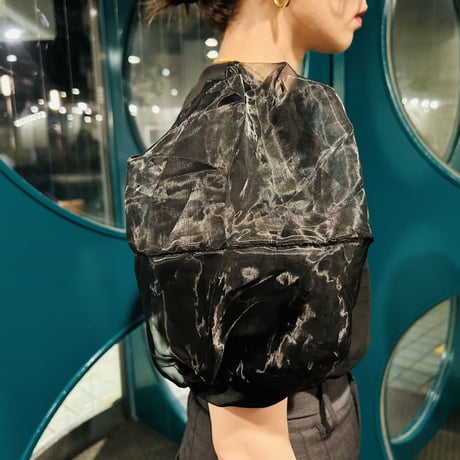 See-through puff sleeve tee