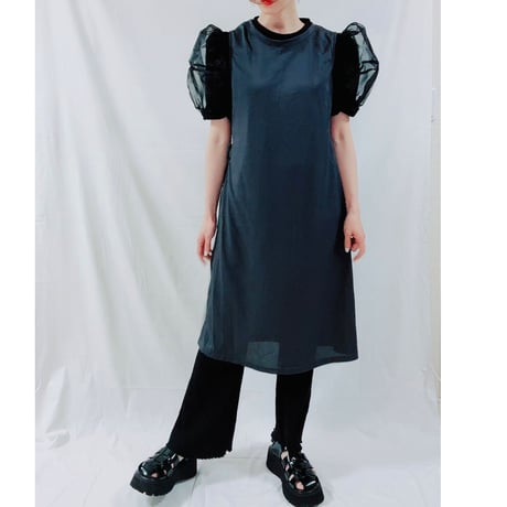 【i∀ri 】Layered gray one-piece