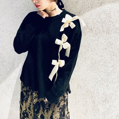【i∀ri 】ribbon mix knit