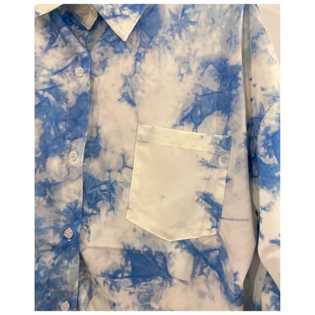 【i∀ri 】Sky Blue tiedye shirt