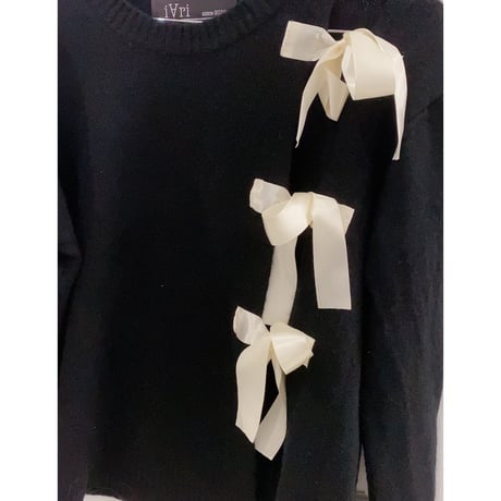【i∀ri 】ribbon mix knit