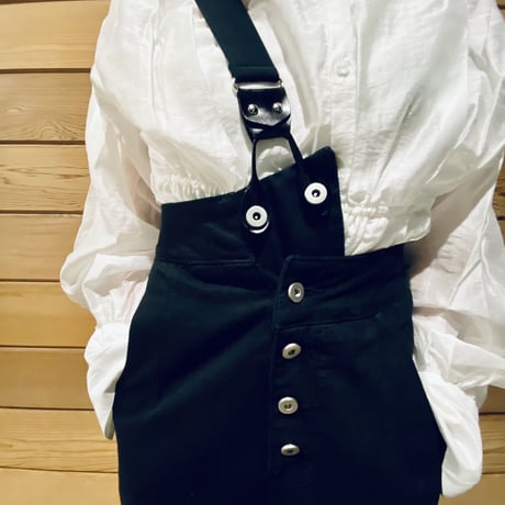 【i∀ri 】One shoulder black denim