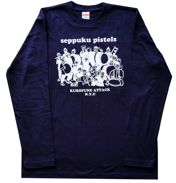 切腹ピストルズ long t-shirt / navy | tiger-cinema