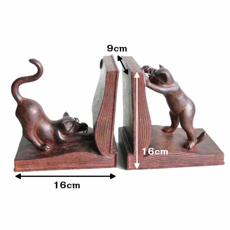 Takahashi cat　ブックスエンド Takahashi cat ブックスエンド ブックエンド 黒猫 ヴィンテージ調 ネコ