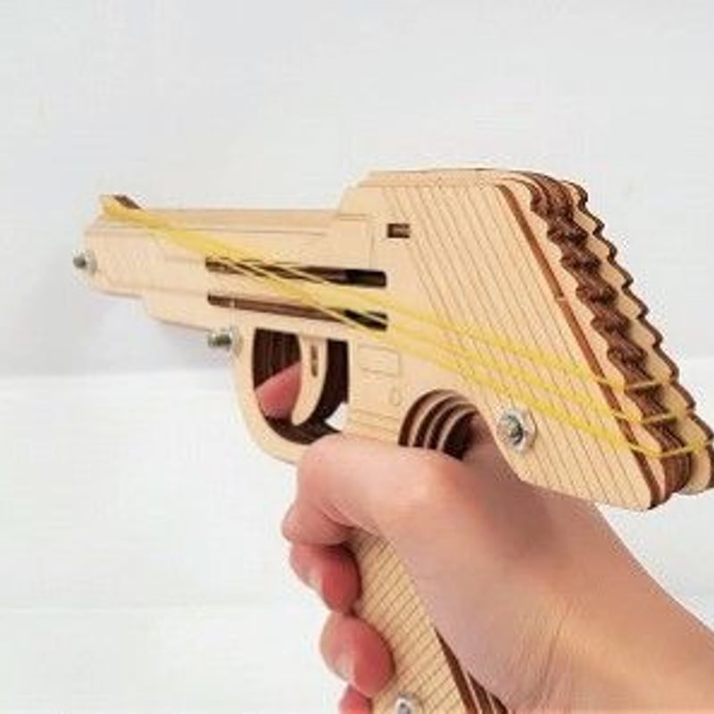 輪ゴム鉄砲 輪ゴムピストル タイプ1 連射式(9連射)モデル 輪ゴム鉄砲 工作 自由