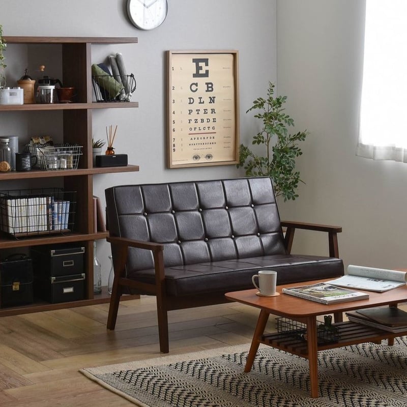 佐藤産業 Sereno セレノソファー（2人掛け・クロスステッチ・木