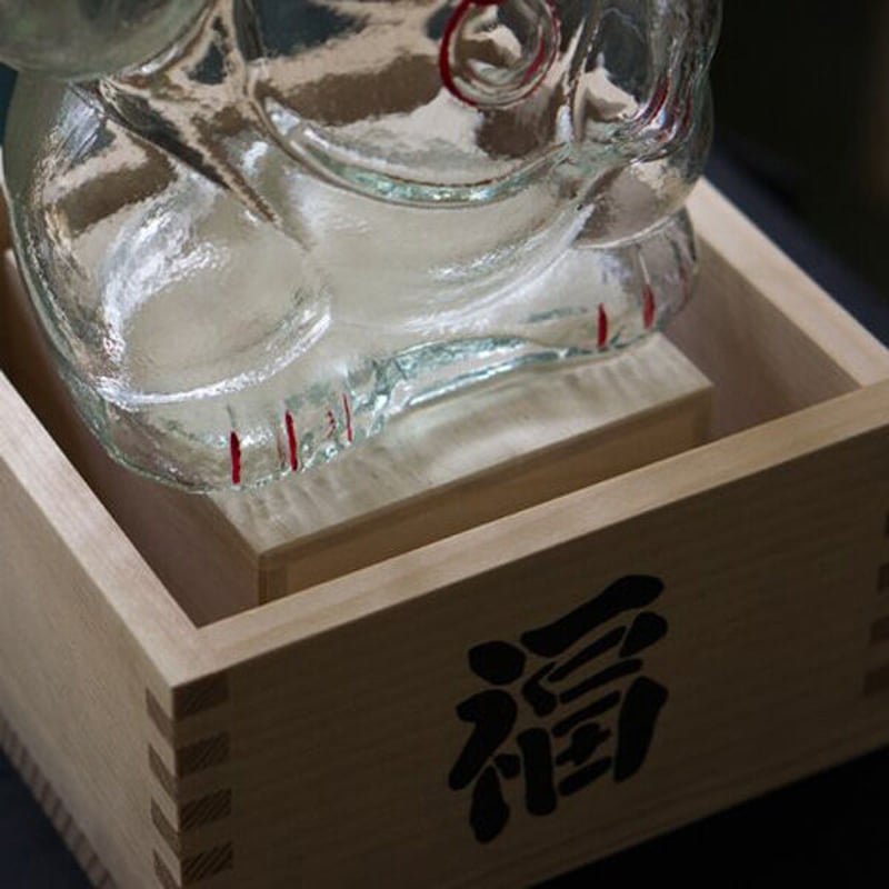 招き猫 菓子びん 復刻デザイン 昭和モダン ガラス製招き猫 大