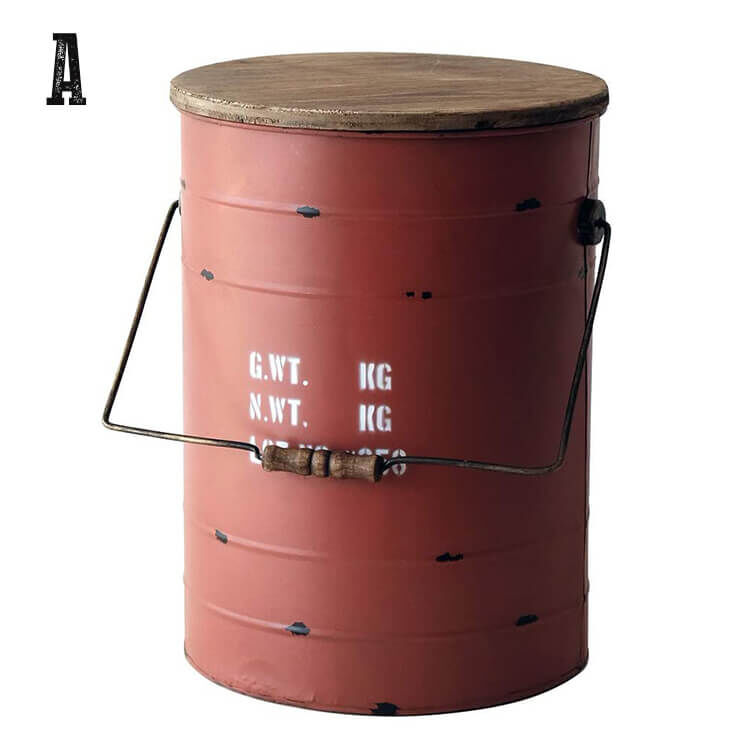 スツール 収納 おしゃれ アイアン 木製 ボックススツール ドラム缶