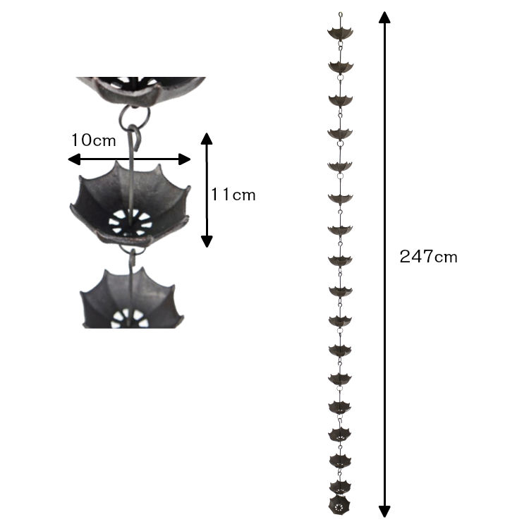 彩か(Saika）レインチェーン アンブレラ 雨がさ 雨どい CMI-122 | YokaN...