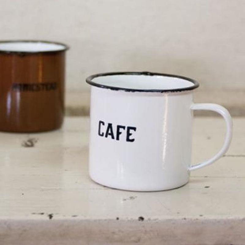 Homestead ホーロー マグカップ ホワイト HS1426 アンティーク仕上げ