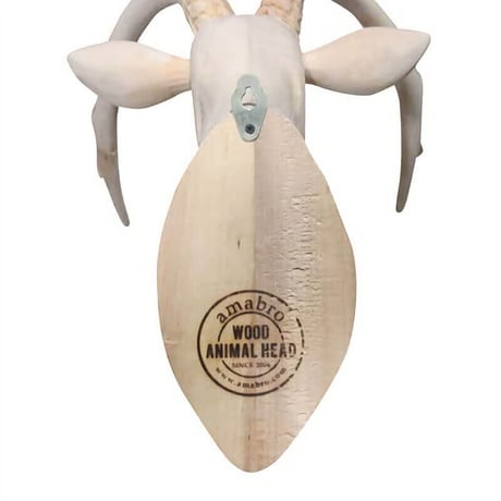 amabro アマブロ WOOD ANIMAL HEAD ウッドアニマルヘッド Deer シカ ウォールデコレーション インテリア 天然木 無塗装 ナチュラル 手彫り