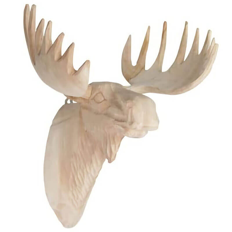 トナカイ壁飾り 手彫り天然木 Wood Animal Head / Moose トナカイ壁飾り 手彫り天然木 Wood Animal Head / Moose 絶妙な