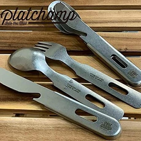 Platchamp プラットチャンプ VINTAGE CUTLERY SET ヴィンテージ カトラリーセット SUN GOLD ゴールド アウトドア キャンプ 登山