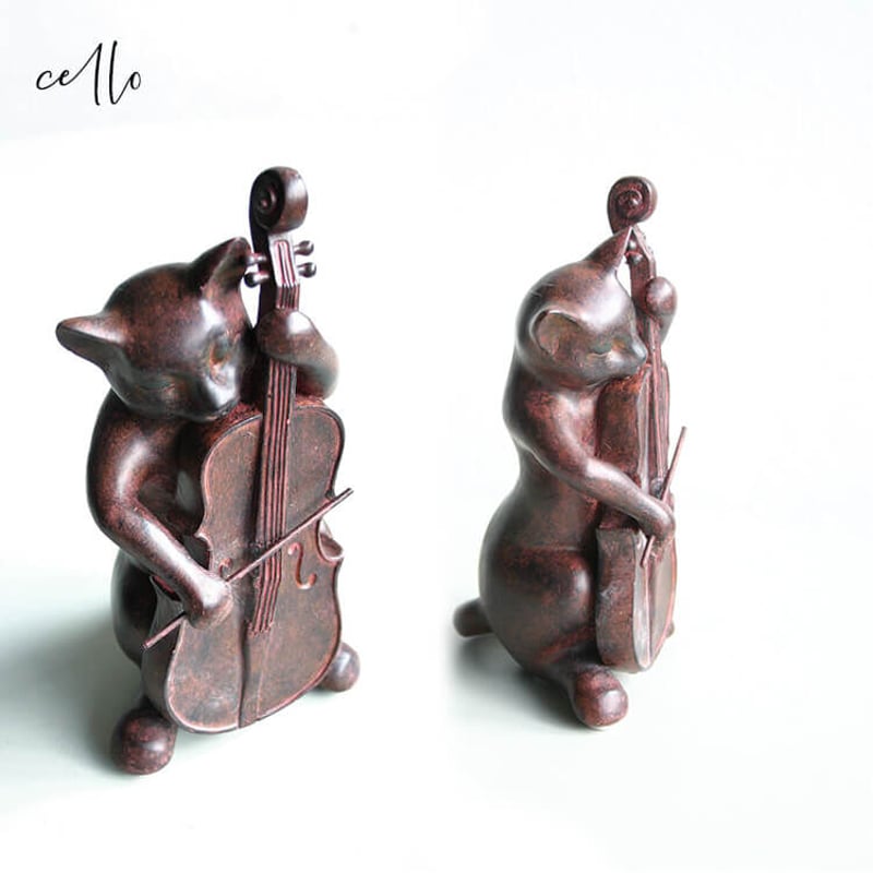 彩か Saika Rust Cat Trio アンティーク風 オブジェ 置物 猫 三重奏