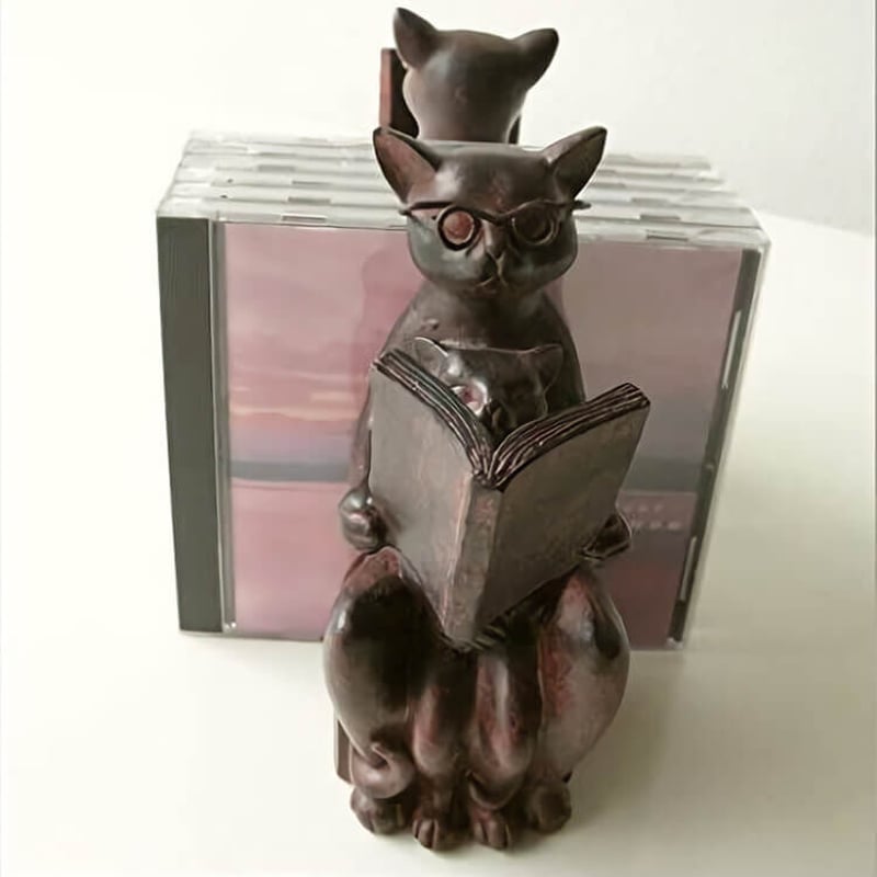 彩か Saika Rust 動物 親子 ブックエンド CCl-43 本立て 猫のオブジェ