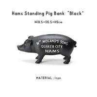 Hams Standing Pig Bank ハムズ スタンディング ピッグ バンクブラック 貯金箱 鉄製 豚 ブタ レトロ アンティーク加工 インテリア オブジェ