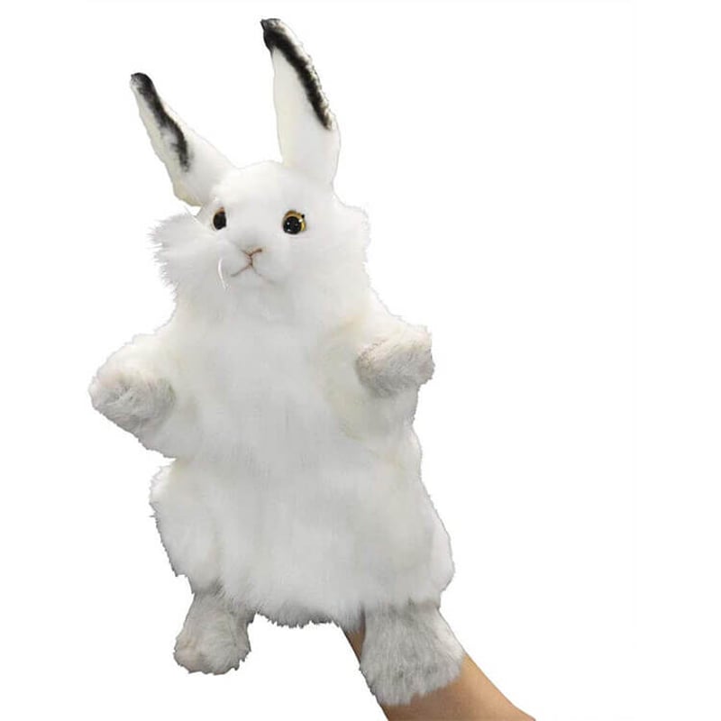 HANSA ハンサ ハンドパペット シロウサギ リアル ぬいぐるみ 動物 